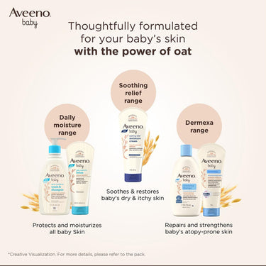 Aveeno Baby Daily Moisture Wash & Shampoo | Gentle Cleanser for Head to Toe | Tear Free & Soap Free Formula with Active Natural Oats | for Dry & Sensitive Skin | US Pediatrician Recommended, 532ml